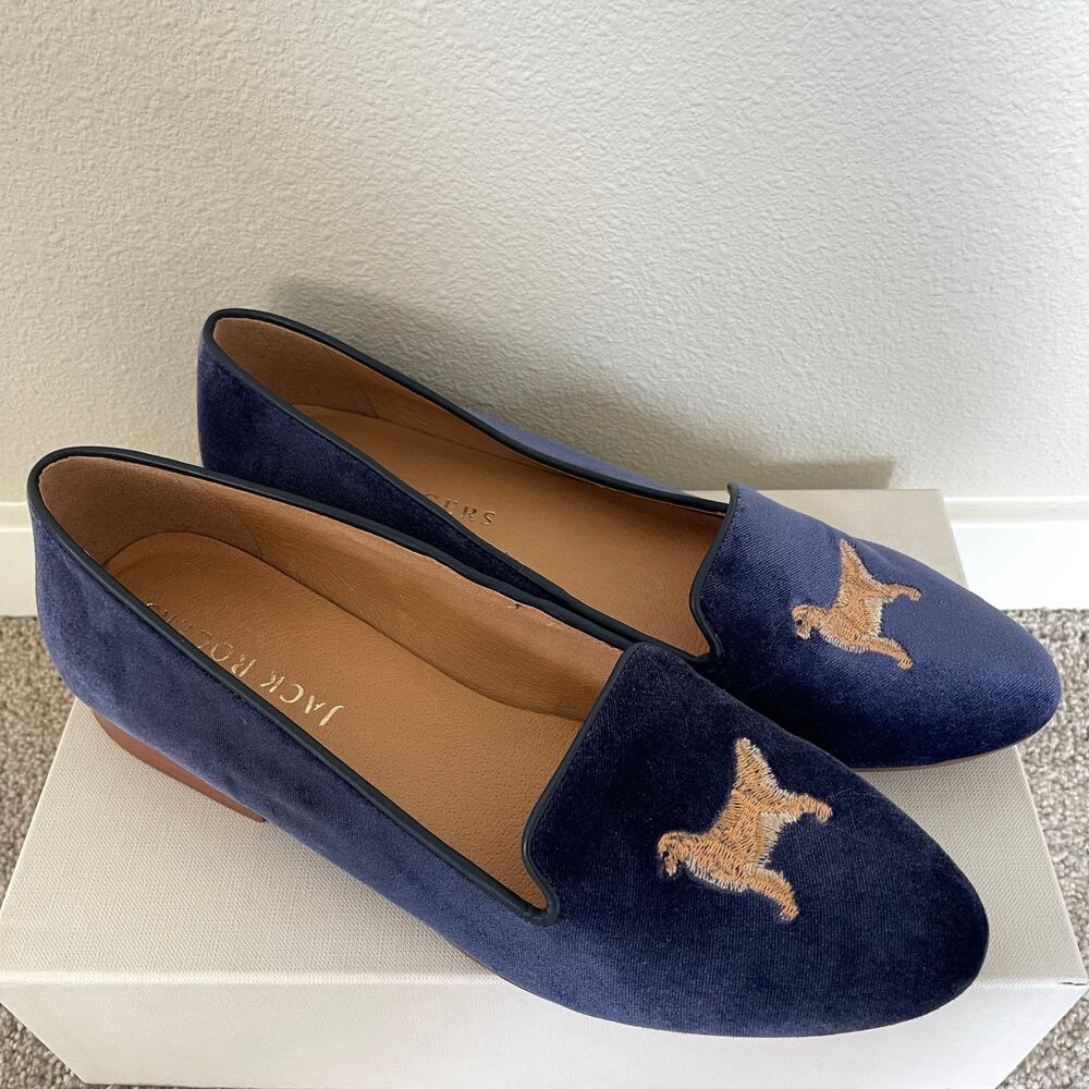 New Jack Rogers Golden Retriever Blue Velvet Loafers (10)